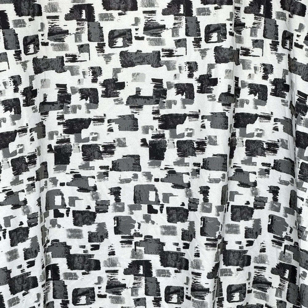 Verve Ami XL Shirt Top Gray Geometric Bell 3/4 Sleeve Scoop Neck Stretch Womens